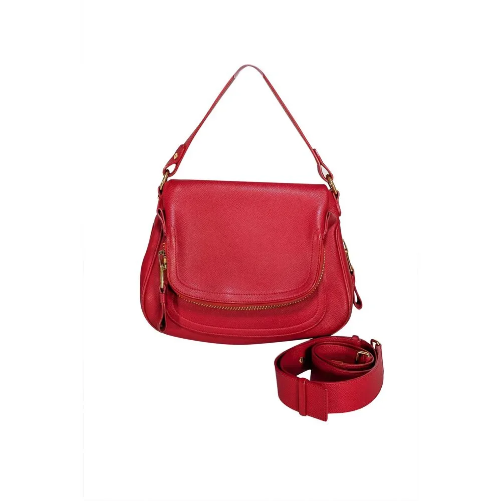 Tom Ford - Red Leather Jenner Satchel Bag